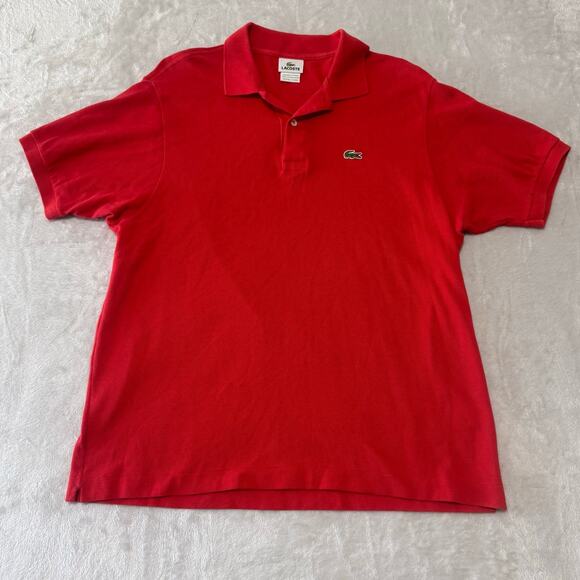 Lacoste Vintage Early 2000's Men's Alligator Polo Shirt Size 7 US 2XL Red Orange - Picture 1 of 9